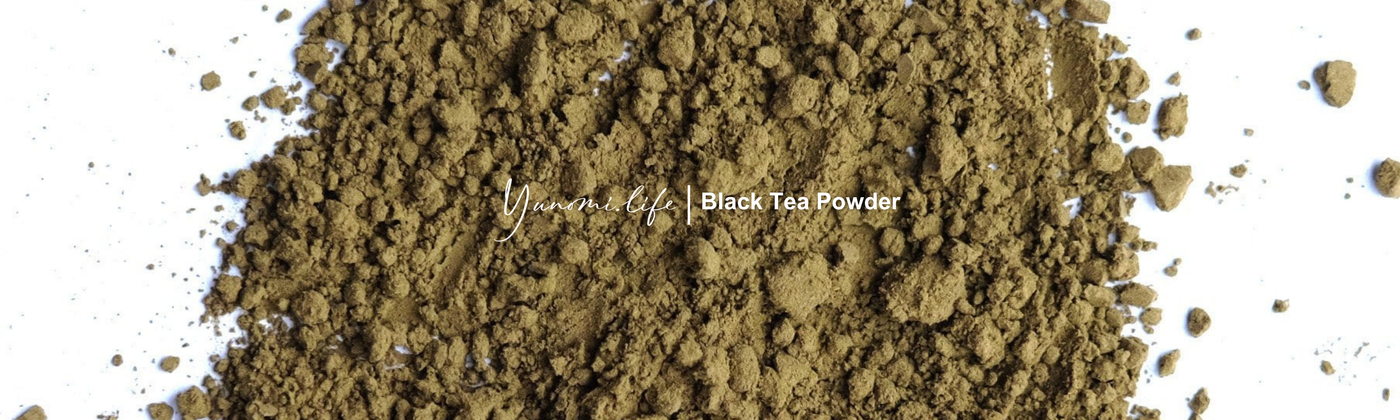 Black tea powder banner by natsumiya.live