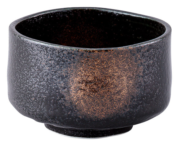 西庵窯: 黒砂金化粧抹茶椀