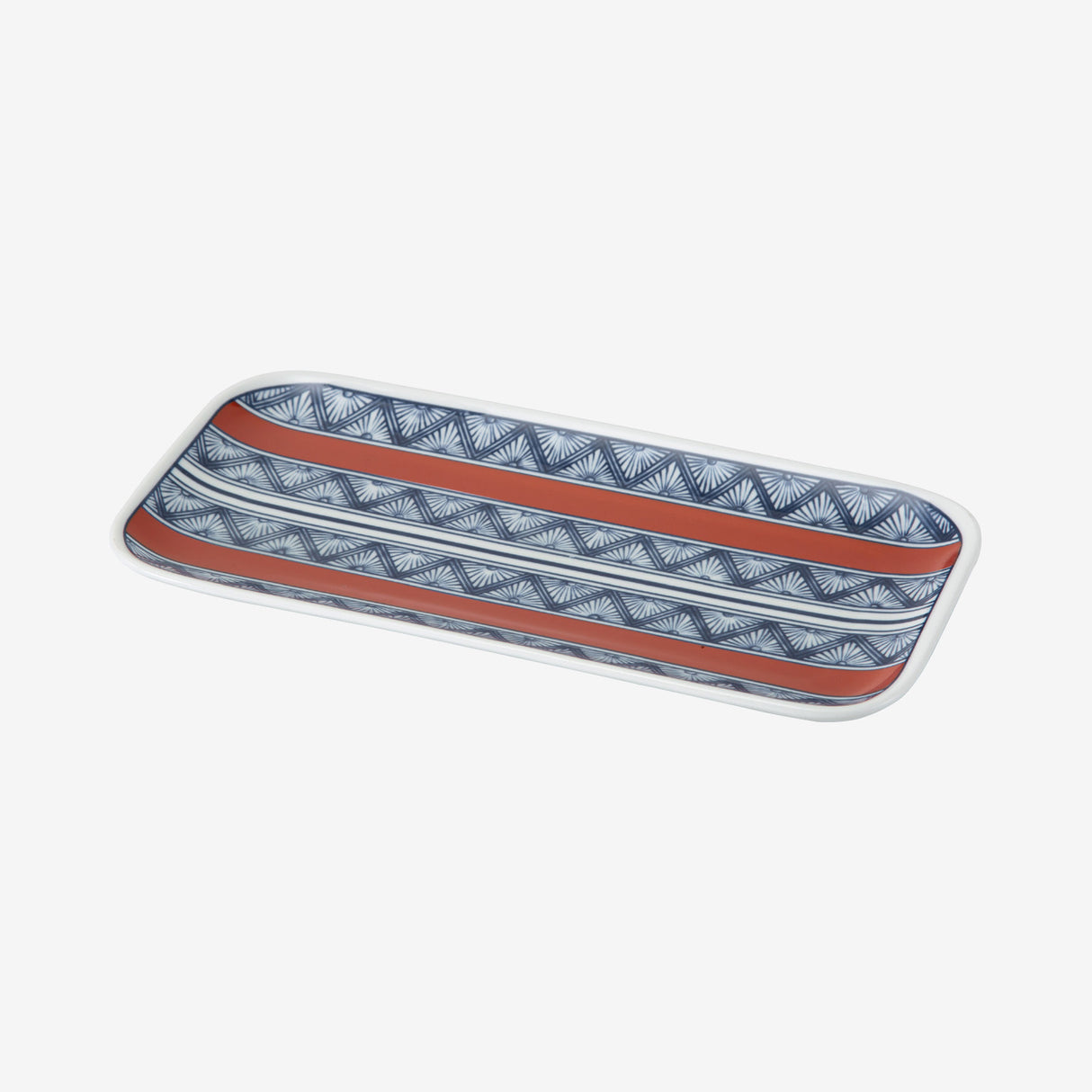 Saikai Ceramics: Vermilion Pattern Rectangle Plate