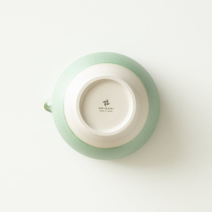 (while stock lasts) Origami Tea Matsukaze Green Minoyaki Porcelain Matcha Bowl with Pouring Lip 抹茶碗 松風グリーン