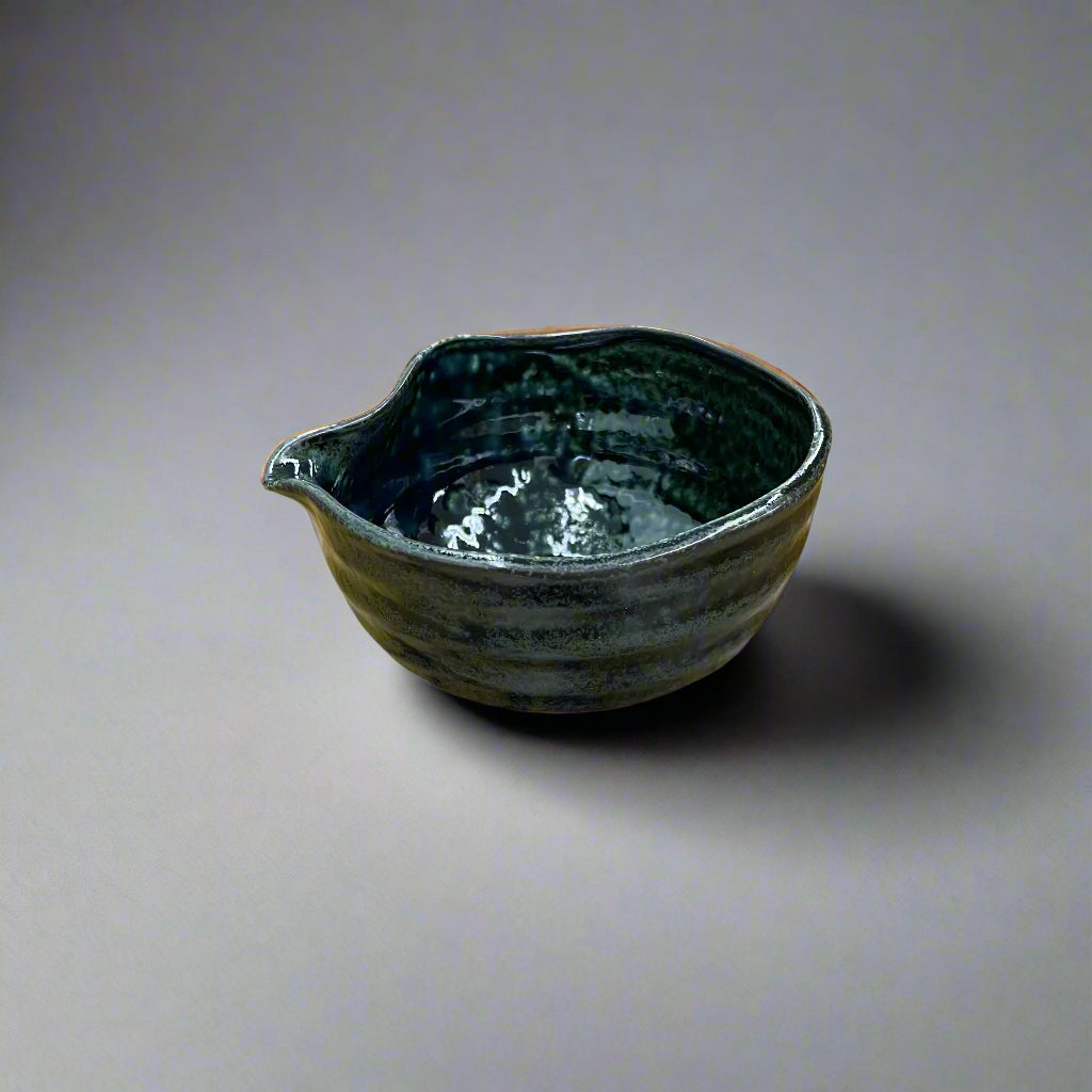 西庵窯:萩イラボ 抹茶ボウル 注ぎ口付き 萩イラボパーティー抹茶杯