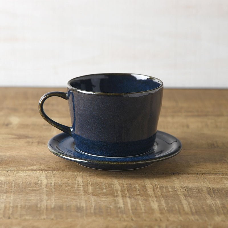 Deep Scandinavian Blue - Tea Cup & Saucer - natsumiya.live