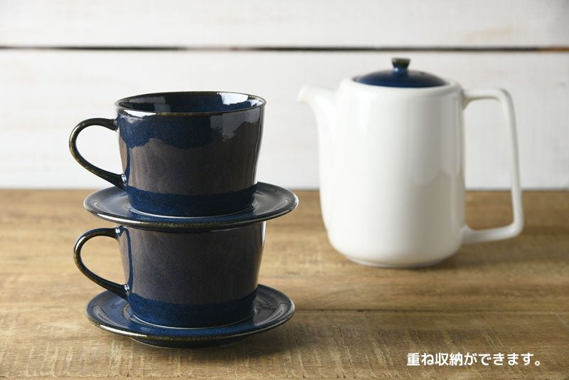 Deep Scandinavian Blue - Tea Cup & Saucer - natsumiya.live