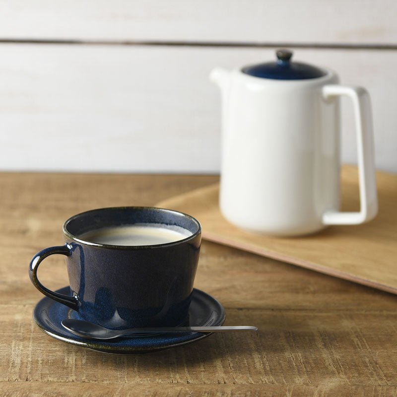 Deep Scandinavian Blue - Tea Cup & Saucer - natsumiya.live
