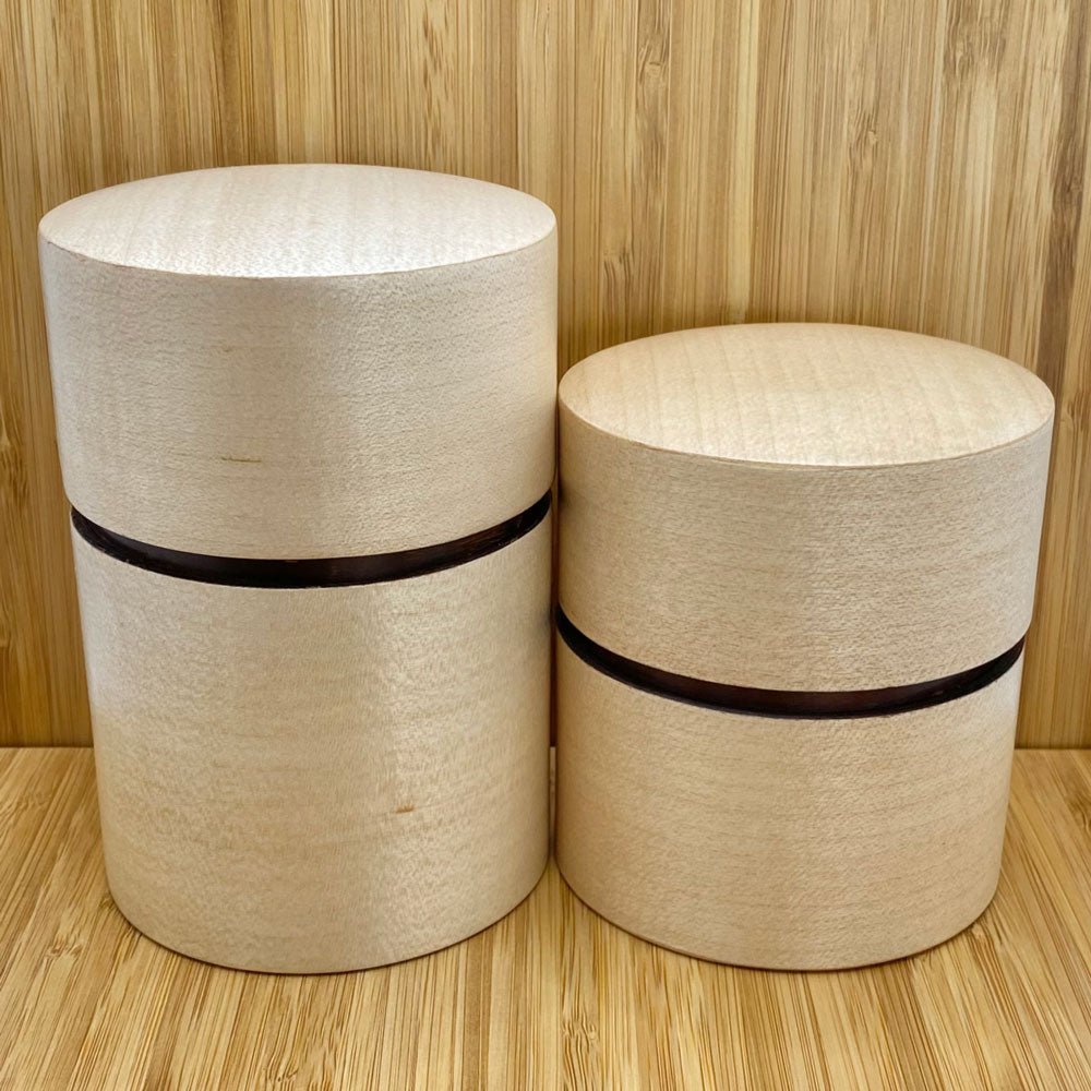 Fujiki Denshiro: Obizutsu Tea Canister - Kaede Maple 帯筒茶筒かえで - natsumiya.live