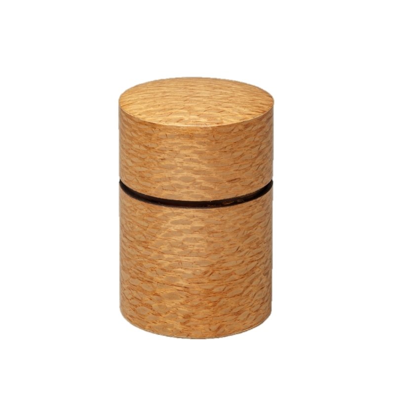 Fujiki Denshiro: Obizutsu Tea Canister - Silky Oak 帯筒茶筒シルキーオーク - natsumiya.live