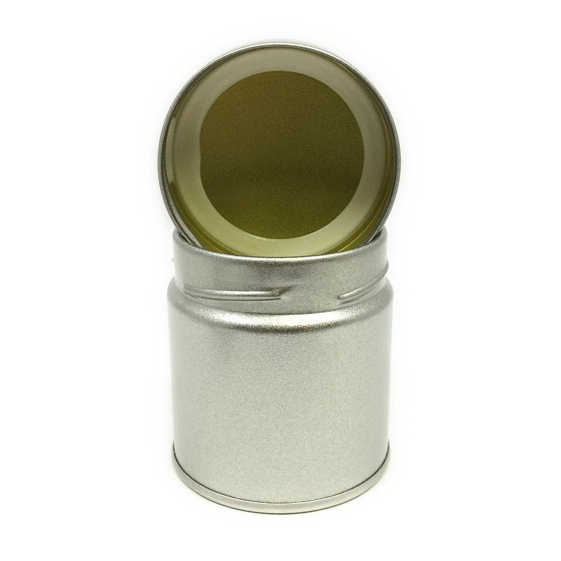 Matcha Tea Can, Silver Screw Top - natsumiya.live