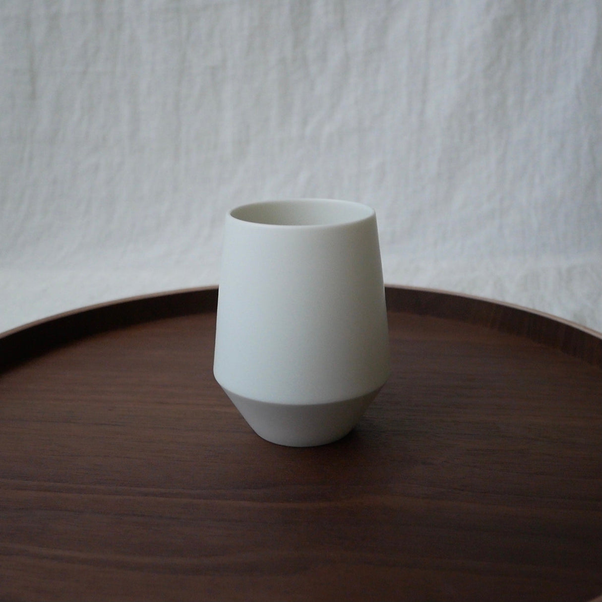Yamani - Yamatsu Gifu: Minimalist Frustum Yunomi Tumbler, White - natsumiya.live