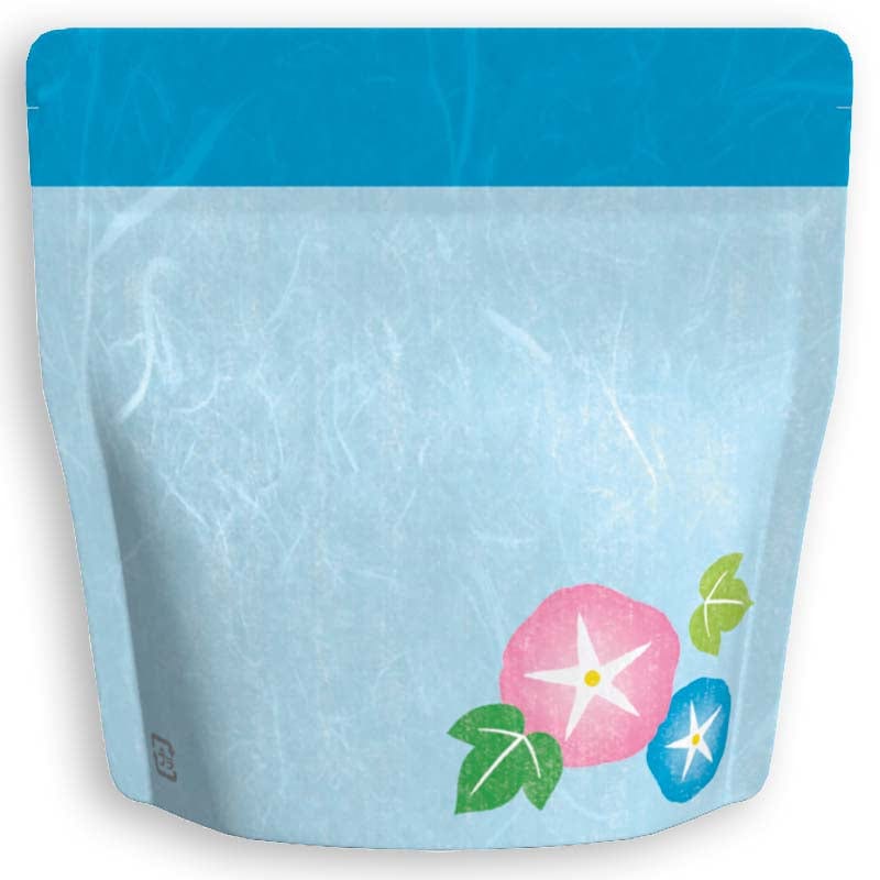 Yoshimura Pack 1369 Resealable Washi Paper Bag Morning Glory 朝顔 - natsumiya.live