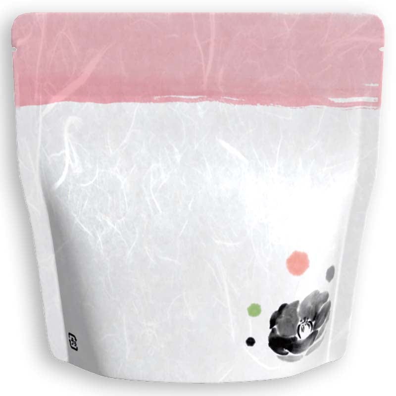 Yoshimura Pack 1404 Resealable Washi Paper Bag Calligraphy Tsubaki 筆もよう椿 - natsumiya.live