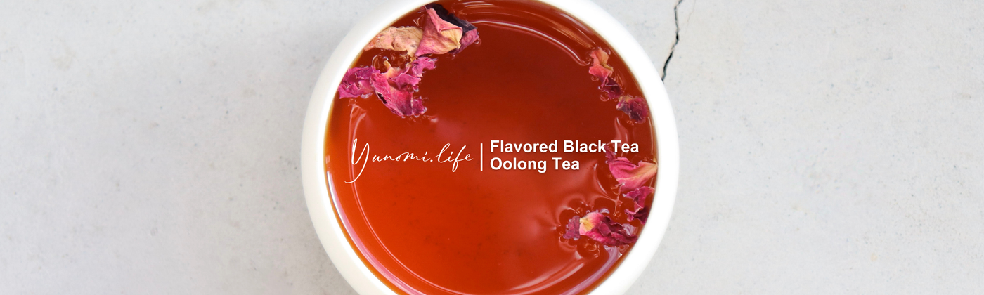 Flavored black and oolong tea banner by natsumiya.live