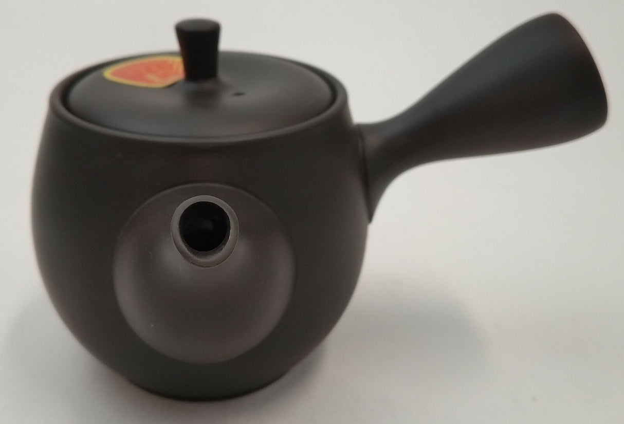 高助窯 (Y117) 高資陶苑: 常滑急須 黒 瓜形陶メッシュストレーナー 300ml