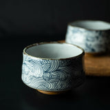 荒波模様抹茶碗（木箱入り）