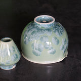 Kiwakoto Suikaen Green Matcha Pouring Bowl & Whisk Stand Set 片口抹茶碗と茶筅直しセット みどり