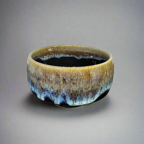Saikai Ceramics: Hakuwan - Jatenmoku, Porcelain Matcha Bowl with Gift Box - natsumiya.live