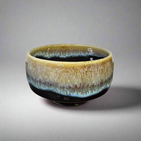 Saikai Ceramics: Hakuwan - Jatenmoku, Porcelain Matcha Bowl with Gift Box - natsumiya.live