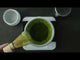 (while stock lasts) Origami Tea Matsukaze Green Minoyaki Porcelain Matcha Bowl with Pouring Lip　抹茶碗 松風グリーン