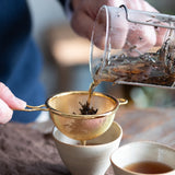 スリースノー：茶こしとガラス急須のセット（ゴールド） 