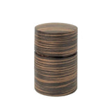 Fujiki Denshiro: Obizutsu Tea Canister - Ebony Wood Grain 帯筒　茶筒（大）黒檀柾目 - natsumiya.live