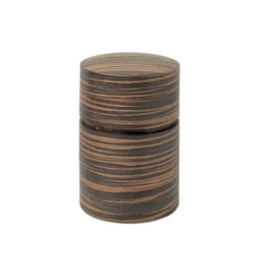 Fujiki Denshiro: Obizutsu Tea Canister - Ebony Wood Grain 帯筒　茶筒（大）黒檀柾目 - natsumiya.live