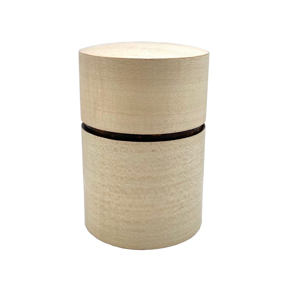 Fujiki Denshiro: Obizutsu Tea Canister - Kaede Maple 帯筒茶筒かえで - natsumiya.live