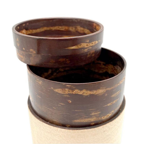 Fujiki Denshiro: Obizutsu Tea Canister - Silky Oak 帯筒茶筒シルキーオーク - natsumiya.live