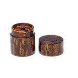 Fujiki Denshiro: Sakura Bark Tea Canister Turtle Shell Engraving by Arakawa Keitaro 総皮茶筒 天亀甲（荒川慶太郎　作） - natsumiya.live