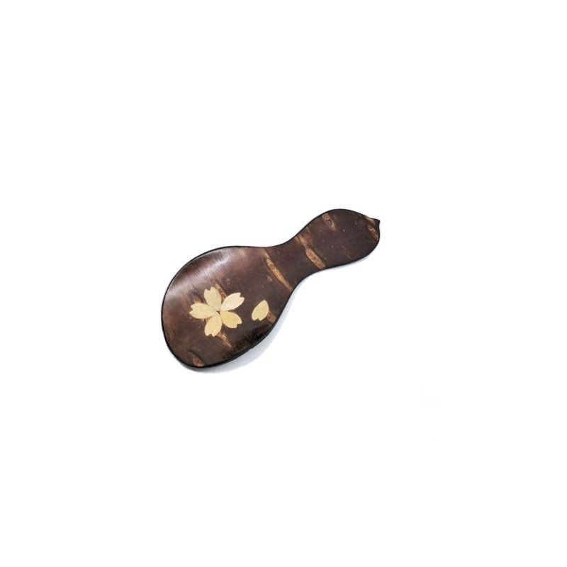Fujiki Denshiro: Sakura Bark Tea Scoop Chasaji, Gourd-shaped design with Sakura 茶箕 兵丹 桜 - natsumiya.live
