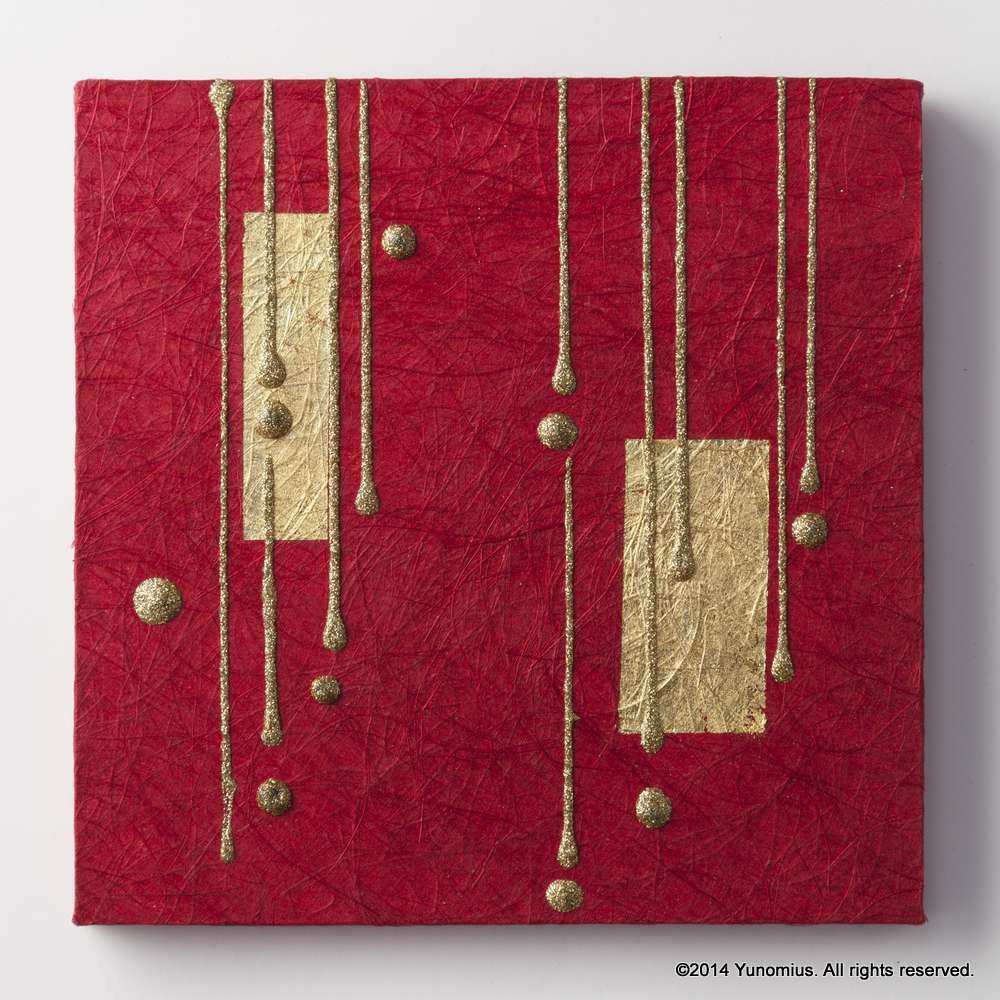 Hana & Haku: Decorative Washi Paper Panel (Red #2) - natsumiya.live
