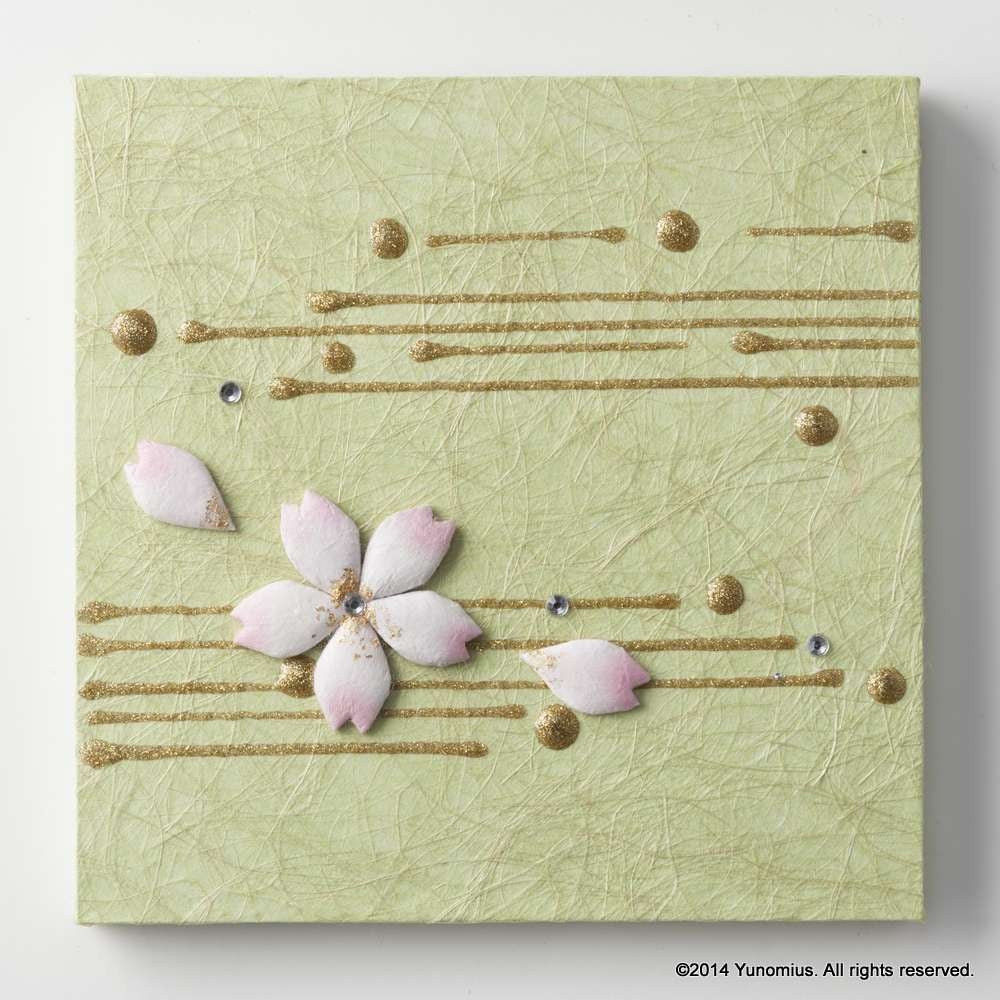 Hana & Haku: Sakura Washi Paper Panel (Green #3) - natsumiya.live