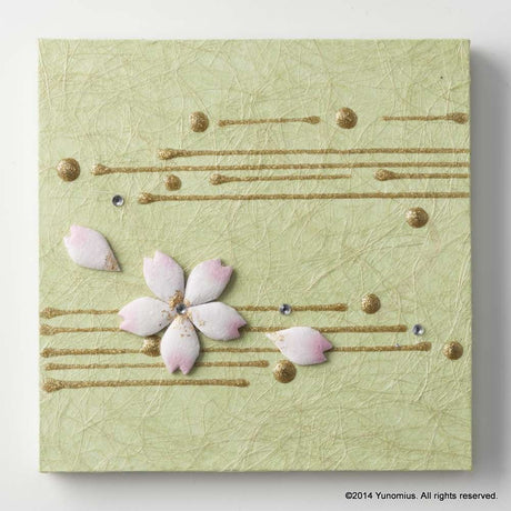 Hana & Haku: Sakura Washi Paper Panel (Green #3) - natsumiya.live