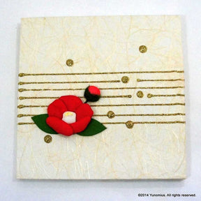 Hana & Haku: Tsubaki Flower Washi Paper Panel (White #4) - natsumiya.live