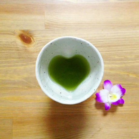 Hiroshi Hirai: Heart Shaped Mug Cup, Green Accents - natsumiya.live