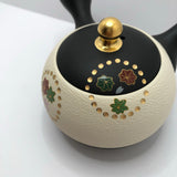 Isobe Ceramics mi122: Tokoname Kyusu Golden Autumn Leaves by Shouhou 200 ml 金彩紅葉桜 - natsumiya.live