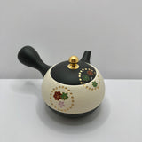 Isobe Ceramics mi122: Tokoname Kyusu Golden Autumn Leaves by Shouhou 200 ml 金彩紅葉桜 - natsumiya.live