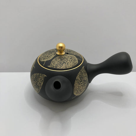 Isobe Ceramics mi124: Tokoname Kyusu Shouhou 200 ml 金彩木の葉 - natsumiya.live