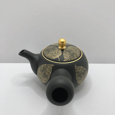 Isobe Ceramics mi124: Tokoname Kyusu Shouhou 200 ml 金彩木の葉 - natsumiya.live