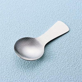 Japanese Hammer Tone Steel Tea Scoop (Chasaji) - natsumiya.live