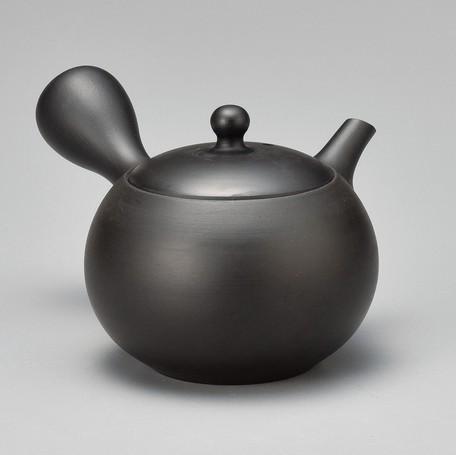 Jinsui Kiln M386: Komaru - Tokoname Kyusu Tea Pot (180 cc, Black, Yamaki Ikai) 常滑・人水・コマル・黒 - natsumiya.live