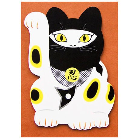 Muromachi Printing: Manekineko Ninja Cat Postcard - natsumiya.live