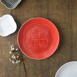 Oda Pottery: Dessert Plate Red (19 cm) - natsumiya.live