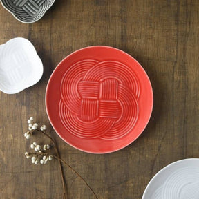 Oda Pottery: Dessert Plate Red (19 cm) - natsumiya.live
