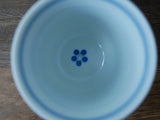 Saikai Ceramics: Blue Trim, White Porcelain Yunomi Tea Cup with Blue Accents 150 ml - natsumiya.live