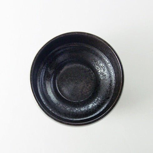 Saikai Ceramics: Hakuwan - Wabikuro, Black Porcelain Matcha Bowl with Gift Box - natsumiya.live