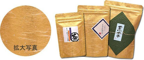 Seiwa: Resealable stand bag (gold Japanese washi paper, 6 sizes) - natsumiya.live