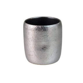 Touetsugama Aritayaki Dimple Rock Cup - Ibushi Silver - Black いぶし銀内黒マット　えくぼロックカップ - natsumiya.live