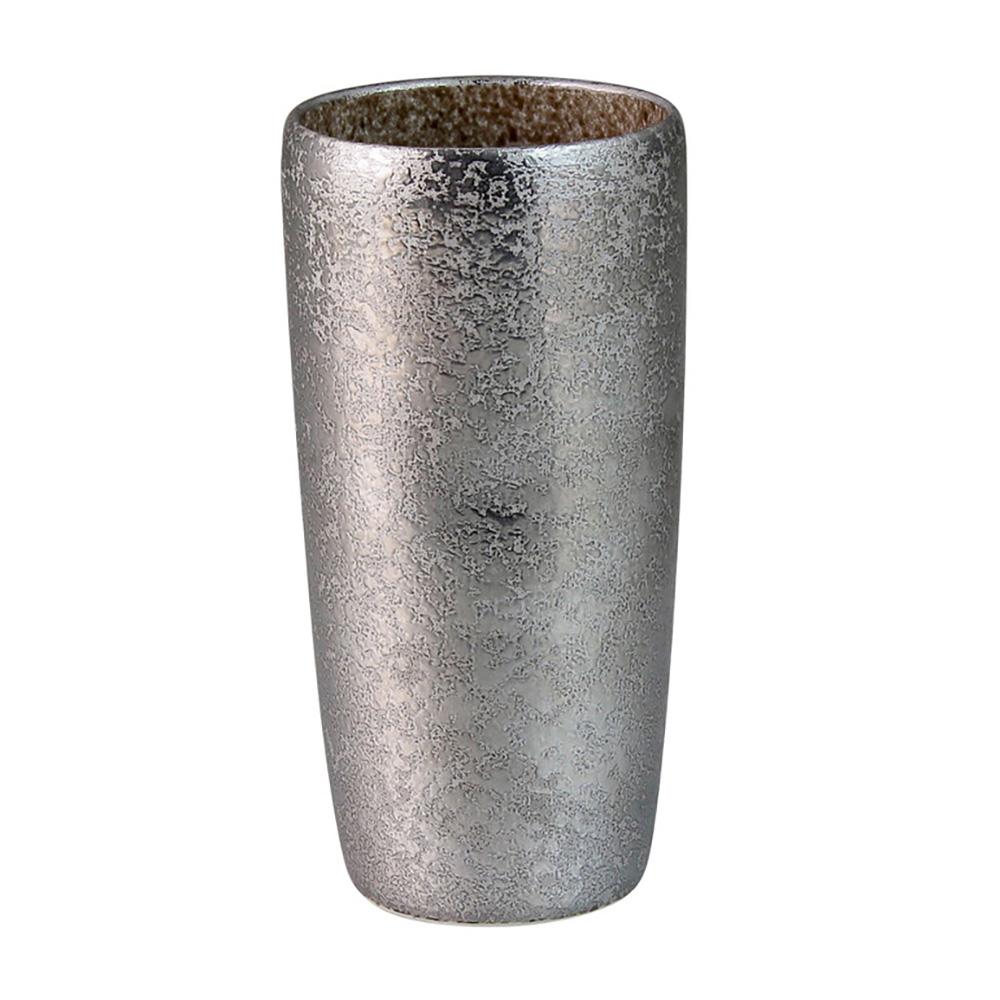 Touetsugama Aritayaki Dimple Rock Tumbler - Ibushi Silver - Brown いぶし銀内茶彩　えくぼロックビアカップ - natsumiya.live