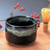 Yamaki Ikai M1412: Black Minoyaki Tenmoku Matcha Tea Bowl - natsumiya.live