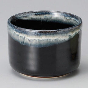 Yamaki Ikai M1412: Black Minoyaki Tenmoku Matcha Tea Bowl - natsumiya.live
