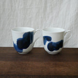 Yamani - Miyama Tableware: Blue Ink White Paired Mugs - natsumiya.live